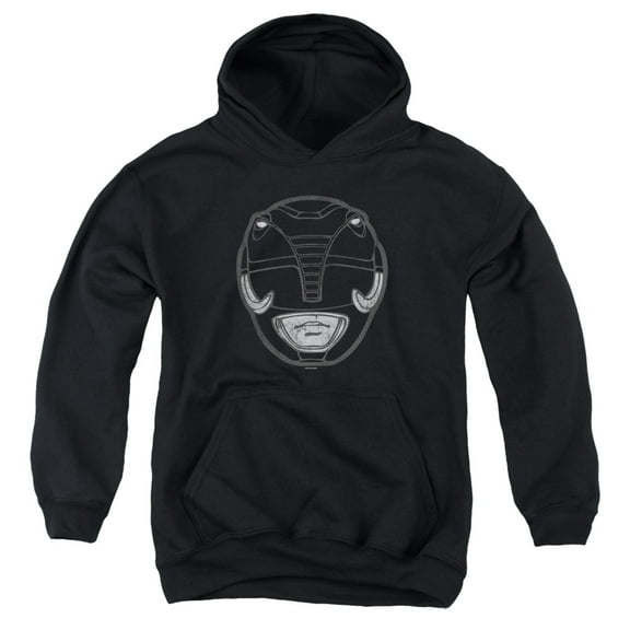 Power Rangers - Black Ranger Mask - Youth Hooded Sweatshirt - Small