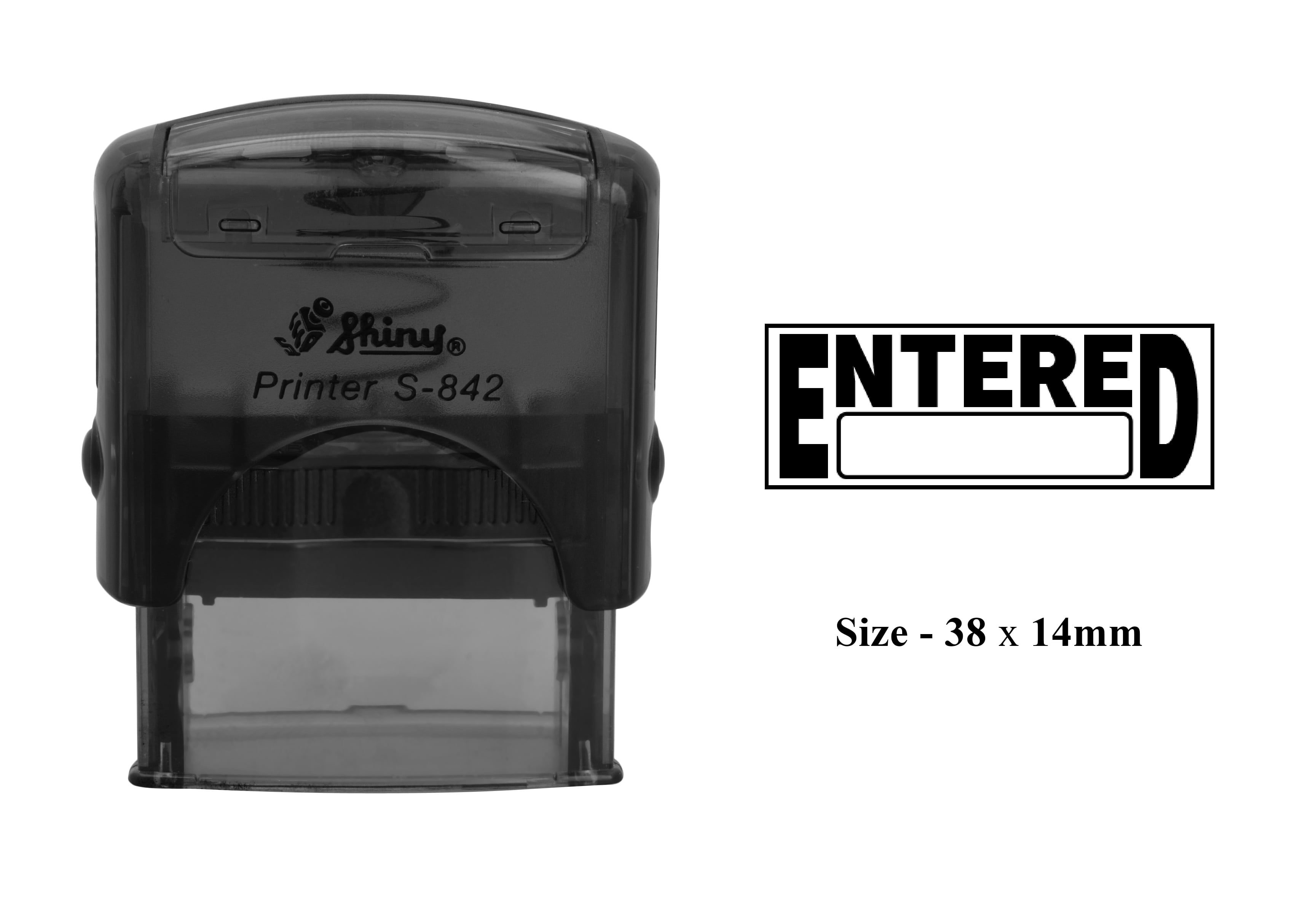 Entered Rubber Stamp Shiny S-842 Office Self Inking Stationary Stamp ...