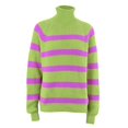 thumbnail image 3 of Vedolay Women's 2023 Tops Women's Fall Striped Sweater 2023 Long Sleeve Loose Oversized Pullover Tops,Green S, 3 of 4