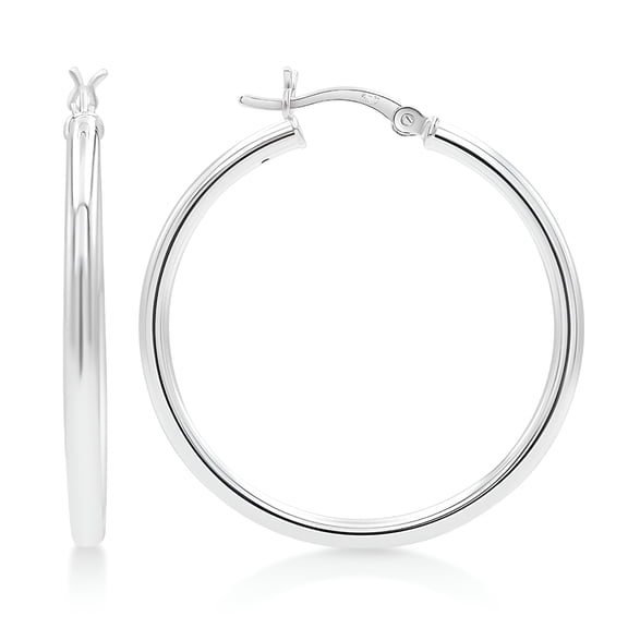 DESIGNICE Women's Sterling Silver Hoop Earrings Hoop Earrings for Women Hypoallergenic - 925 Earring Hoops - Hypoallergenic - 40mm