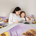 thumbnail image 5 of jejeloiu Lavender Flower Highland Cow 7 Pieces Bedding Comforter Set Kids,Dreamy Farm Print Full Bedding Set,Reversible, 5 of 7