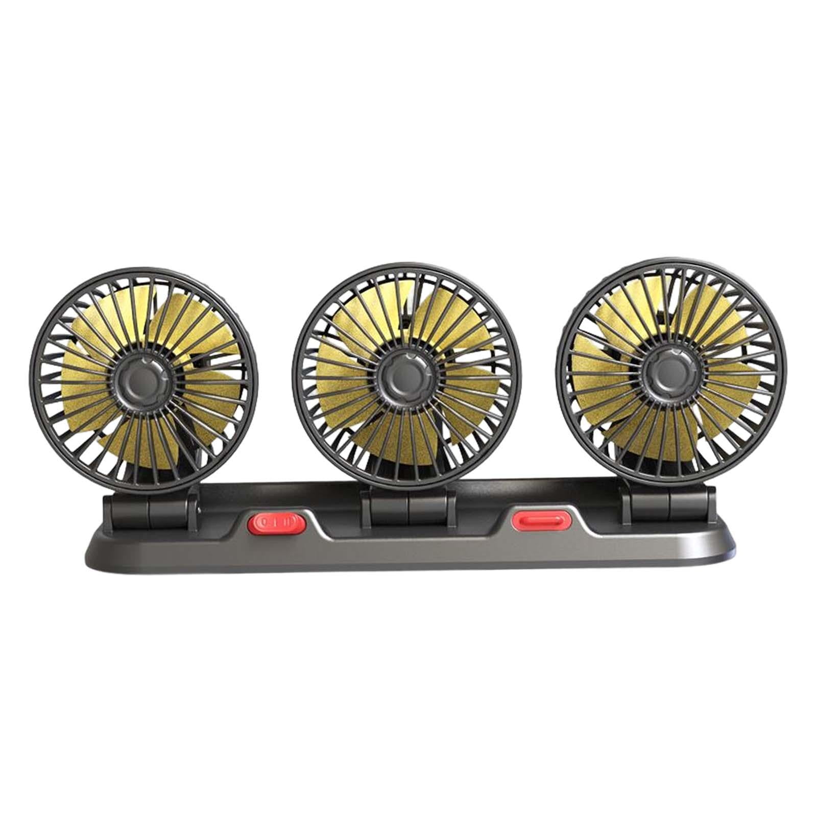 Car Fan 3 Head Automobile Vehicle Fan Auto Car Fans, Air Circulation Fan, for Truck 12V