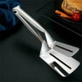 thumbnail image 3 of Steak Clamps,3-In-1 Cooking Tong,Double Sided Spatula,Multifunctional Stainless Steel Food Flipping Spatula Tongs Clip for Beefsteak Bread Bbq Meats Pizza Pies Bread Fish,Metal Cooking Tongs, 3 of 5