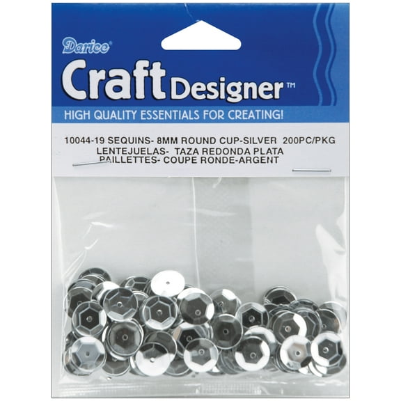 8mm Silver Cup Sequins