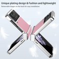 thumbnail image 6 of for Samsung Galaxy Z Flip 4 Case,Slim Thin Lightweight Non-Slip Leather Back Electroplated Frame Shockproof Protective Phone Case with Hinge Protection for Samsung Galaxy Z Flip 4 5G (Pink), 6 of 7