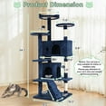 thumbnail image 3 of NiamVelo 54 " Cat Tree Cat Condo Cat Trees and Towers Multi-Level Activity Center Cat Playhouse with Sisal Scratching Posts & Perch for Kittens, Easy to Assemble, Navy Blue, 3 of 8