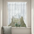 thumbnail image 4 of 1 Panel Floral Embroidery Sheer Lace Curtain Valance Princess Style Embroidered Waterfall Swag Curtain Valance Tier for Kitchen Bathroom Half Window Decoration, 4 of 9