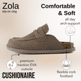 thumbnail image 5 of Cushionaire Zola Women’s Suede Clog – Genuine Suede Slip-On Penny Loafer with Memory Foam, Cork Footbed & Flexible Outsole, 5 of 21