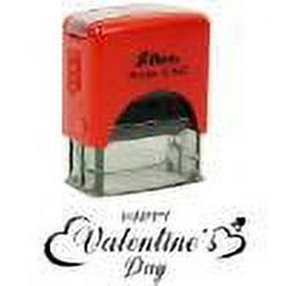 Printtoo Happy Valentines Self Inking Rubber Stamp Pre,Inked Office Stamp, Home Office Business Stationery, 38 x 14 mm, Black