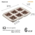 thumbnail image 3 of CHEFMADE Brownie Cake Pan, 6-Cavity Non-Stick Square Muffin Pan Blondie Bakeware for Oven Baking (Champagne Gold), 3 of 10