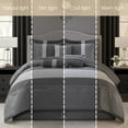 thumbnail image 7 of LANCO MODERN LIFESTYLE Grey Comforter Set Queen Size, Jacquard with Matching Solid Microfiber Piece Work, All Season Bedding Sets, 7 Pieces Home Décor, 7 of 7
