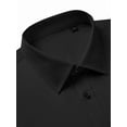 thumbnail image 3 of sogami Men's Stretch Dress Shirts Long Sleeve Formal Button Down Shirt Spread Collar Black, 3 of 7