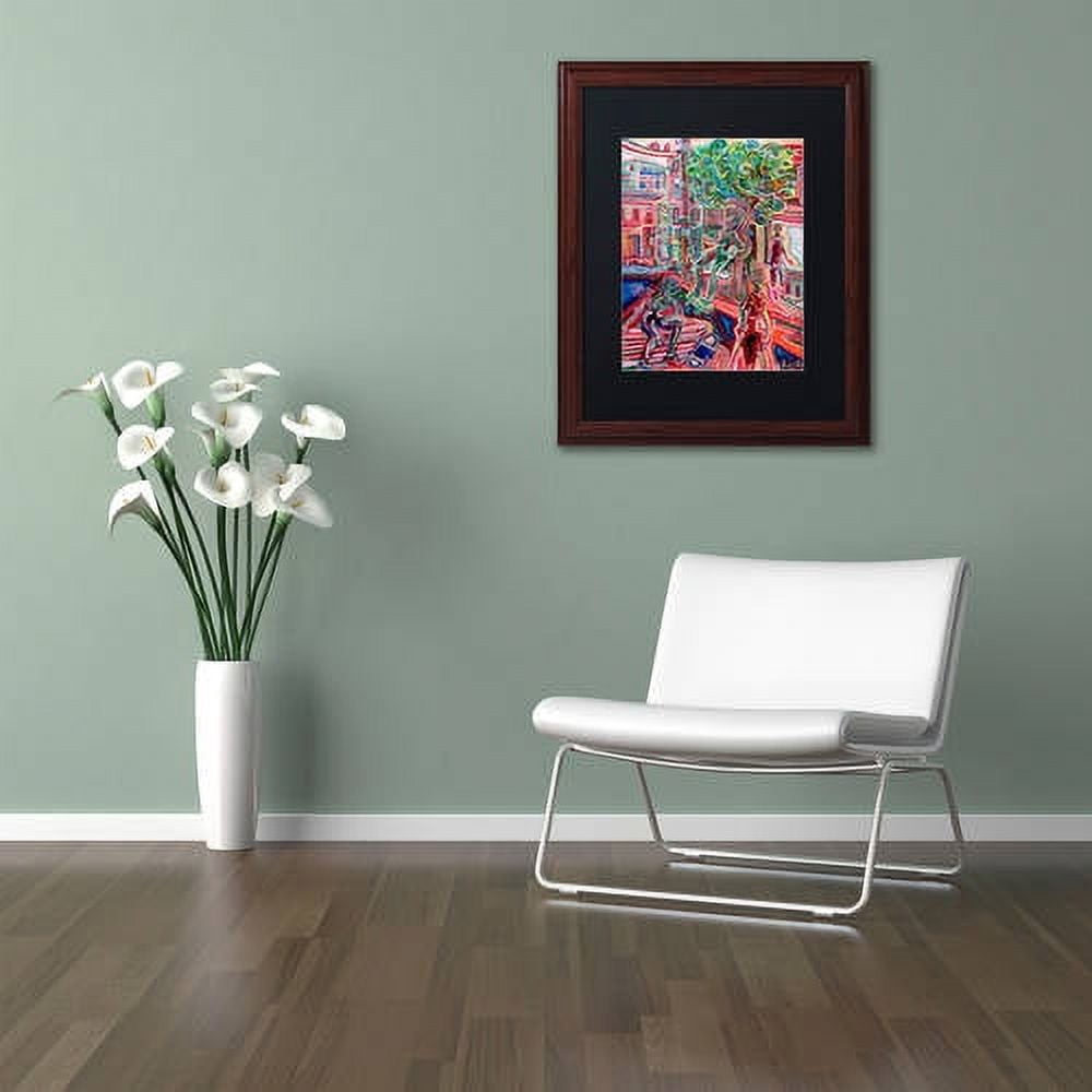 Trademark Fine Art "Sunday Skate" Canvas Art by Josh Byer, Black Matte, Wood Frame