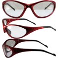 thumbnail image 4 of Global Vision Reflex Motorcycle Safety Sunglasses Red Frame Clear Lens ANSI Z87.1, 4 of 4