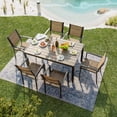 thumbnail image 7 of Homall 7 Piece Outdoor Dining Set for 6, Patio Table and Chairs Set with Textilene, Stackable Breathable Mesh Chairs, All-Weather Patio Furniture for Backyard Deck Poolside, Brown, 7 of 7