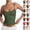 #02 Army Green, variant on Spaghetti Strap Tank Tops for Women Adjustable Straps Double Lined Camisole Tops Trendy Square Neck Sleeveless Tops Summer ,S,Coffee