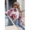 thumbnail image 5 of Zeagoo Shacket Women Cropped Flannel Plaid Button Down Jacket Houndstooth Casual Fall Fashion Coats, 5 of 6