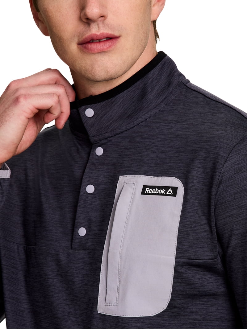Reebok Men's and Big Men's Freedom Mock Neck Snap Pullover