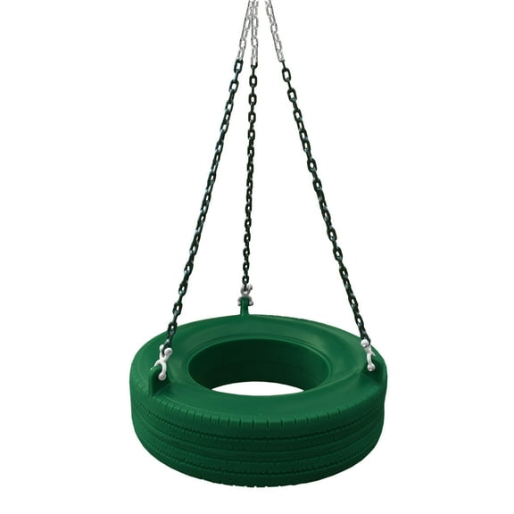 Gorilla Playsets Turbo Tire Swing for Swing Set with 360 Degree Swivel Mount and Chain, Green