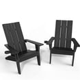 thumbnail image 2 of ZEKOO Adirondack Chairs Set of 2 Weather Resistant with Cup Holder,Unfinished, Patio Seating, Patio Chairs Furniture, Lounge Chairs for Outside, Plastic Lawn Chair, Outdoor Chair, 2 of 6