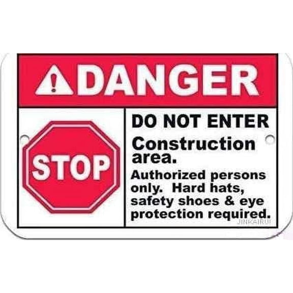 Street sign warning plaque Do Not Enter Danger Construction Area Large Room Plaque sign Courtyard decoration, office signs For Outdoor & Indoor 8 X 12 Inch