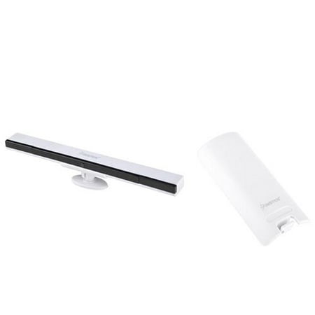 Insten White Controller Battery Pack Cover Shell+Wireless Sensor Bar For Nintendo Wii / Wii U
