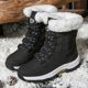 thumbnail image 4 of Travel Sports Northeast Stora Snöskor Dam Utomhus Resa Högklackade Bomullsskor Dam Mellanhöga Stövlar Vinter svart black, 4 of 5