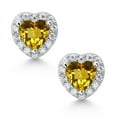thumbnail image 2 of Gem Stone King 925 Sterling Silver Stud Earrings Citrine Moissanite (1.14 Cttw), 2 of 4