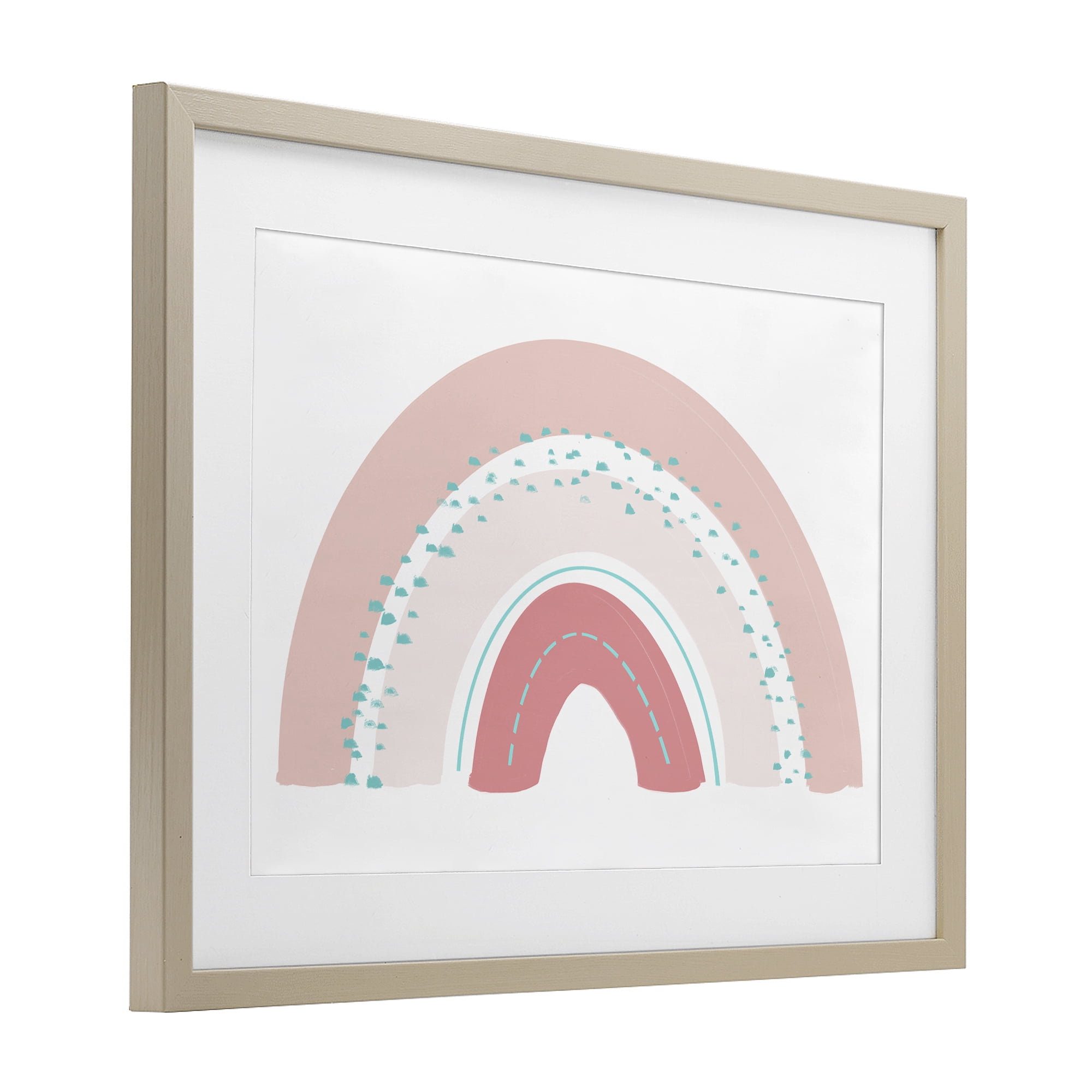 Stupell Industries Pink Rainbow with Speckles Birch Framed Print Under Glass, design by Emily Navas