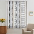thumbnail image 2 of Boho Aztec Sheer Curtains 84 Inches Long, Ethnic Brown Strips Geometric Tribal Rustic Light Filering Curtains, Breathable Simi Curtain Privacy Drapes for Living Room Bedroom Window Treatment, 2 of 9