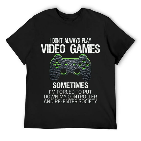 Mens Funny Gamer Gaming Quote Boys Girls Teenager Gift T-Shirt Black