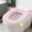 Pink, variant on Soft Flannel Toilet Seat Cover with Zipper Winter Warm Bathroom Mat Washable Portable for Home and Travel