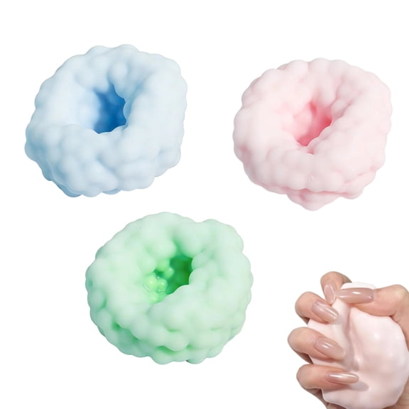 3PCS Crunchy Noisy Stress Balls, Ice Skin Squishy Ball, ASMR Fidget Toy for Anxiety Relief Classroom & Party Favors (Blue Pink Cyan)