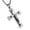 Silver, variant on HZMAN Men's Jesus Stainless Steel Pendant Necklace Cross, 22 + 2 Inch Chain（Black）