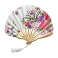 thumbnail image 2 of Wzzjkit Folding Hand Fan With Colorful Floral Pattern Classical Style Folding Fan for Party Dancing Wedding and Home Decoration, 2 of 6