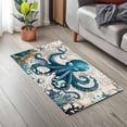 thumbnail image 6 of Octopus Door Mat Nautical Navy Blue Kraken Coral Vintage Coastal Map Non Slip Absorbent Entrance Mat Washable Low Profile Indoor Doormat for Front Door Entryway Entry 16"x24", 6 of 9