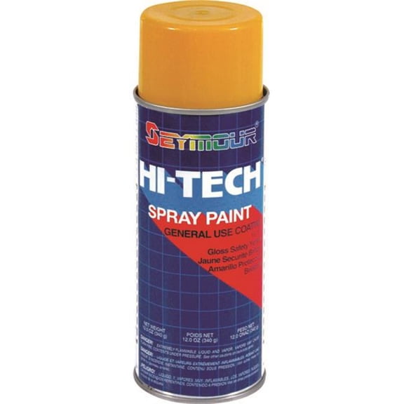 SEYMOUR 16-116 Enamel Spray Paint, 16 fl-oz Aerosol Can, Safety Yellow, 15 sq-ft Coverage