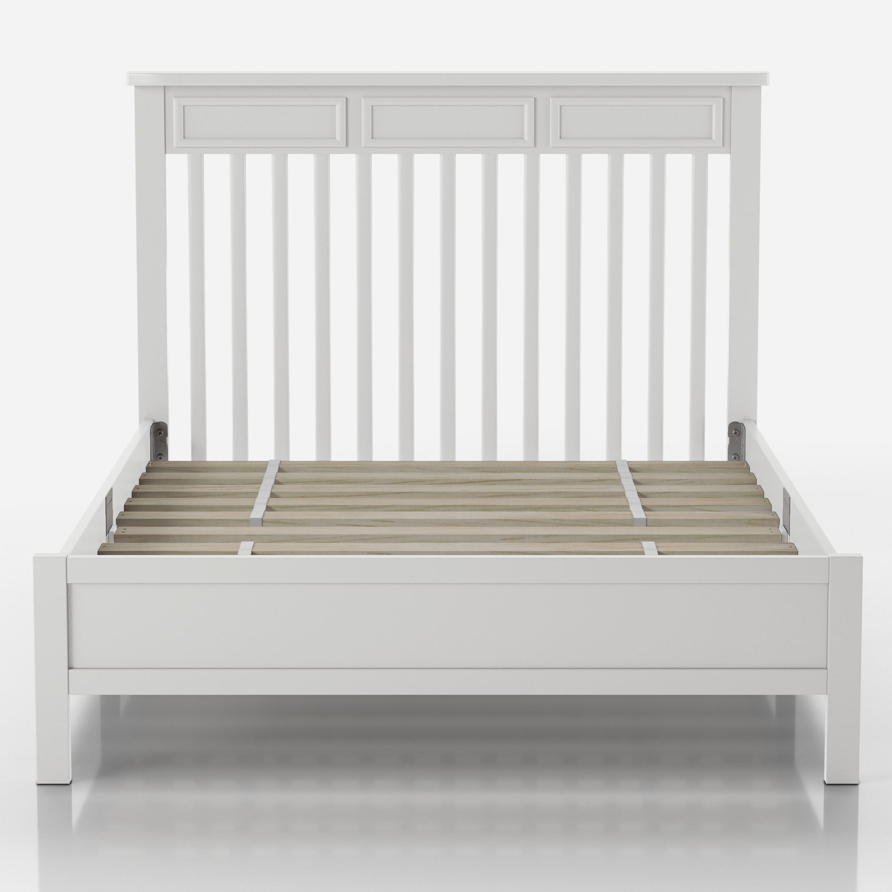 Furniture of America Knott Solid Wood Platform Bed, White, Full