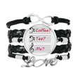 thumbnail image 1 of Music Symbol Coffee Tea Staff Spectrum Bracelet Love Accessory Twisted Leather Knitting Rope Wristband, 1 of 3
