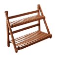 thumbnail image 3 of Estante de bambú para plantas, organizador de escritorio, estante de almacenamiento, escalera, estable, 2 niveles Marrón oscuro 50cm, 3 of 9