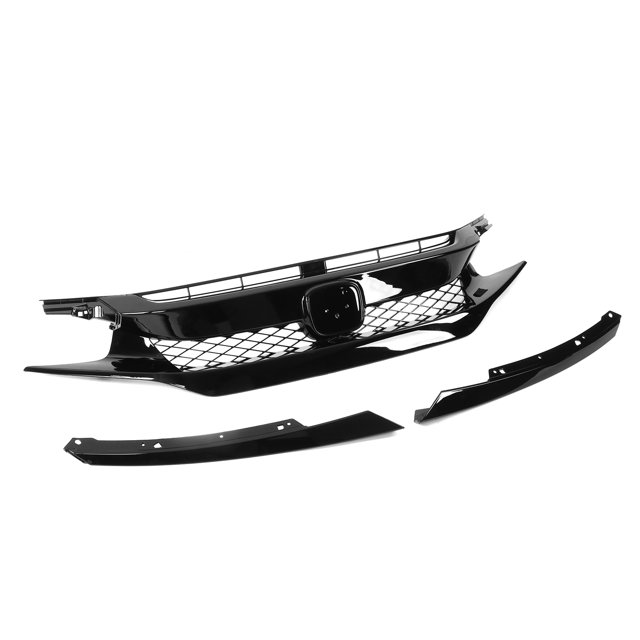 Front Grille Kit, Wearproof Car Front Radiator Mesh Grill For Type-R Style