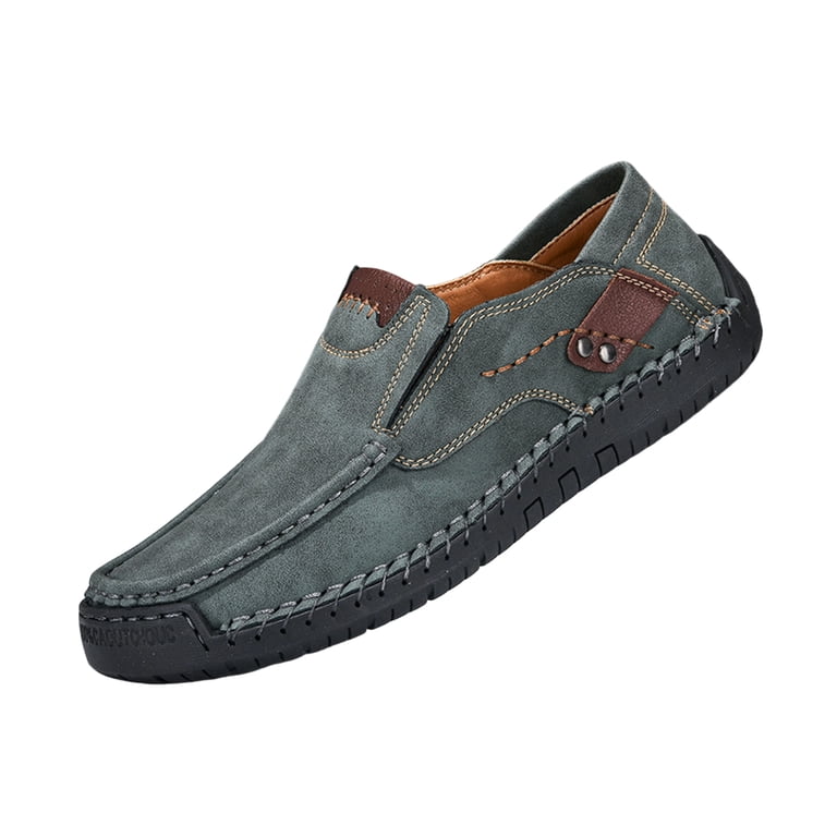 Vintage Men\'s Casual Slip-On Shoes in Navy and Brown Dog Walk - 32 Bar Blues main image 3