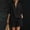 Black plus size two piece set a1, variant on Women Plus Size 2 Piece Set V Neck 3/4 Sleeve Shirt Shorts Casual Solid Loose Travel Outfits Lounge Tracksuits Summer Cruise Clothes Matching Lounge Sets, Red 3XL