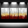 thumbnail image 2 of Hieng 3 Pieces Dark Red and Gold Abstract Canvas Wall Art Modern Gold Foil Grey Artwork Luxury Painting Printed on Canvas for Walls Guest Room Girls Gifts Decor (only canvas), 2 of 6