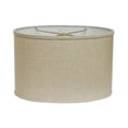thumbnail image 2 of 18" Parchment Biege Throwback Oval Linen Lampshade, 2 of 5