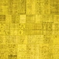 thumbnail image 1 of Ahgly Company Machine Washable Indoor Square Patchwork Yellow Transitional Area Rugs, 6' Square, 1 of 4