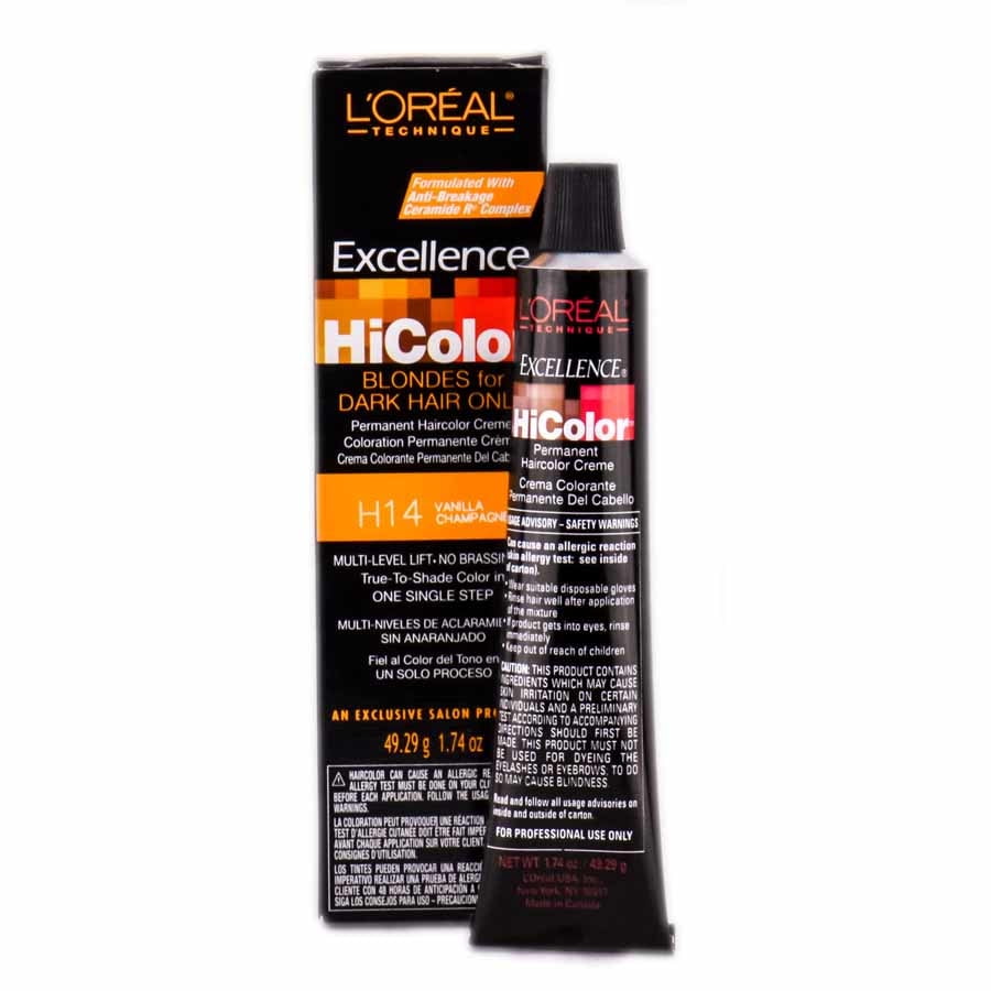 Loreal Hicolor Blondes For Dark Hair Only Color : H14 Vanilla Champagne , L'Oreal Technique Excellence HiColor