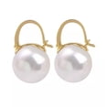 thumbnail image 3 of GKNET 14mm Pearl Ear Clip 925 Silver Huggie Earrings Womens Fashion Earrings-Silver, 3 of 6