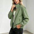 thumbnail image 4 of LUVDA Womens Lightweight Jacket Full Zip Stand Collar Long Sleeve Casual Windbreaker with Zipper Pockets for Travel & Hiking, 4 of 7