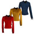 thumbnail image 2 of Nuevo disfraz de Startreks Discovery Season 2 para mujer, uniforme de comandante de la Flota Estelar superior con insignia, disfraces de mujer, disfraz de Cosplay para adultosamarilloXXXL Deng Xun unisex, 2 of 2